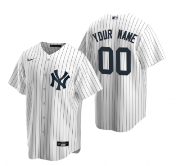 Men's New York Yankees Custom #00 Nike White Stitched Cool Base Home MLB Jersey