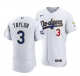 Men's Los Angeles Dodgers #3 Chris Taylor Nike White VII Gold Series MLB Jersey