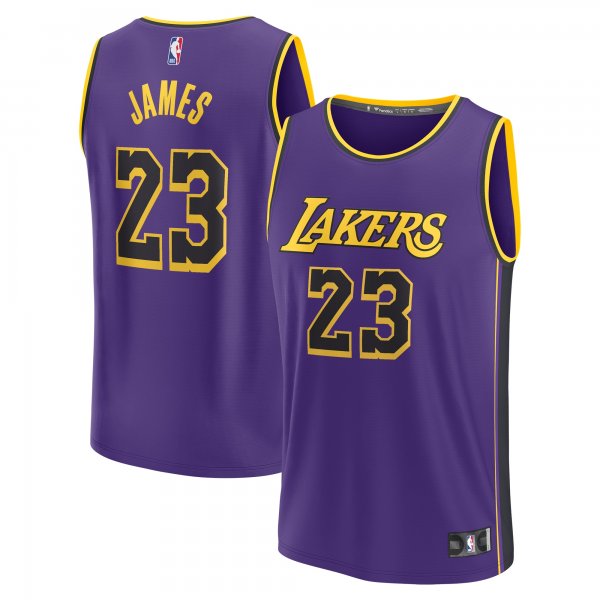 Youth Los Angeles Lakers LeBron James Fanatics Purple Fast Break Replica Player Jersey - Statement Edition