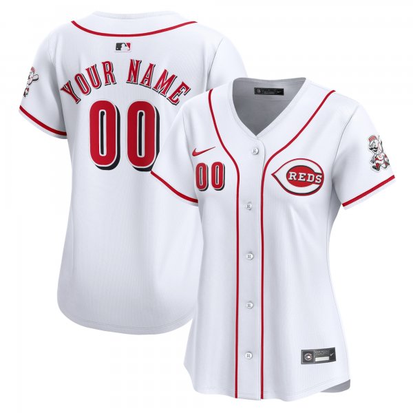 Women's Cincinnati Reds Nike White Home Limited Custom Jersey