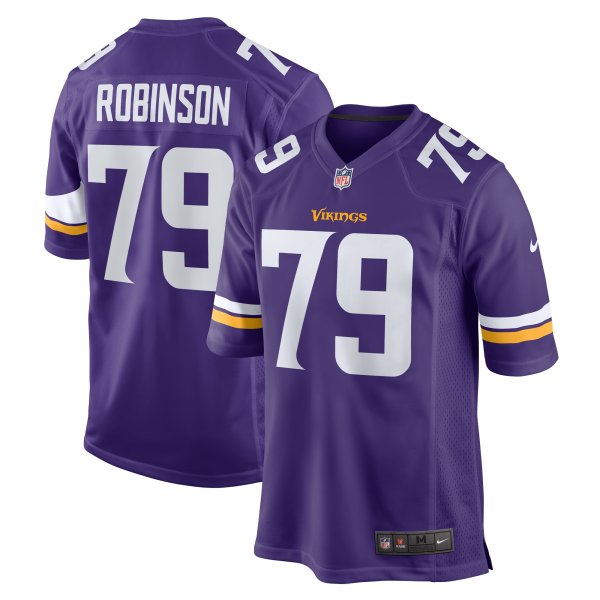 Men's Minnesota Vikings Tyrese Robinson Nike  Purple Team Game Jersey