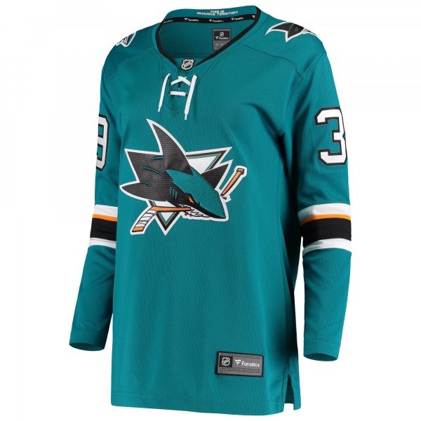 Women's San Jose Sharks Logan Couture Fanatics Teal Breakaway Home Player Jersey