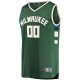 Youth Milwaukee Bucks Fanatics Hunter Green Fast Break Custom Replica Jersey - Icon Edition