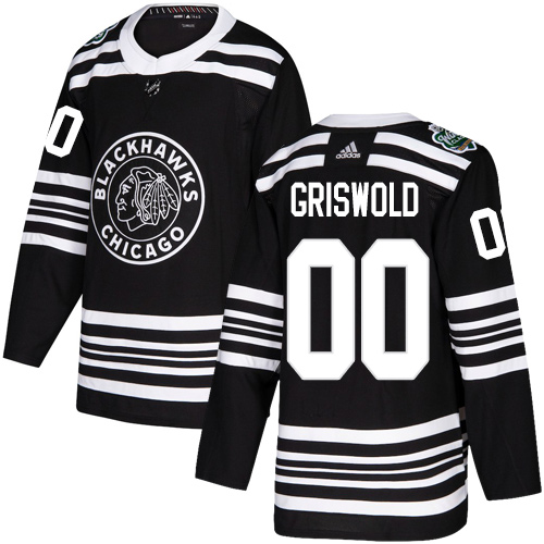 Adidas Chicago Blackhawks #00 Clark Griswold Black 2019 Winter Classic Stitched NHL Jersey