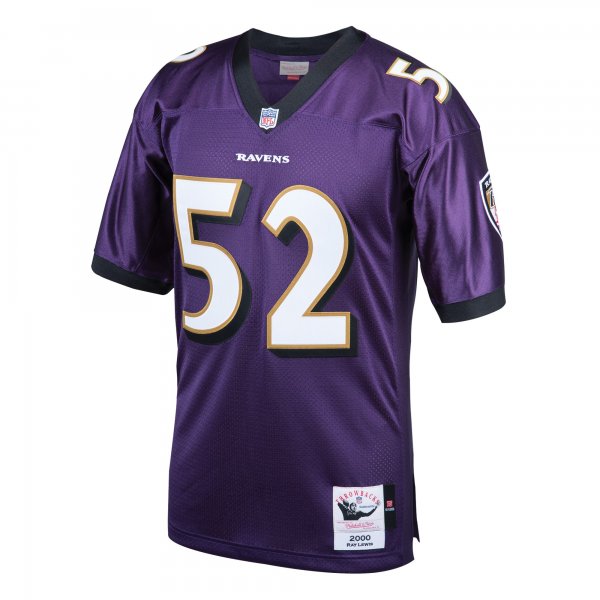 Men's Baltimore Ravens 2000 Ray Lewis Mitchell & Ness Purple Throwback Retired Player Jersey