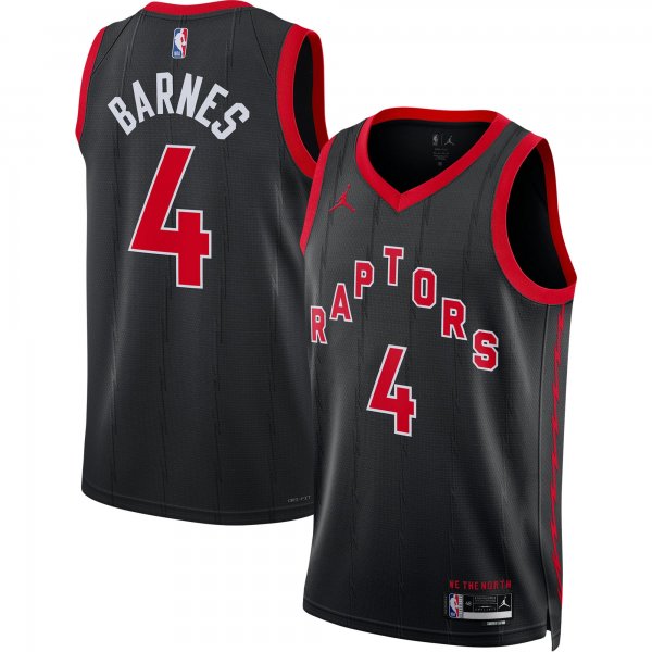 Unisex Toronto Raptors Scottie Barnes Jordan Brand Black Swingman Jersey - Statement Edition