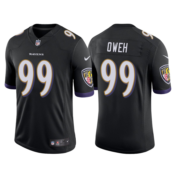 Men's Nike Baltimore Ravens #99 Odafe Oweh Black 2021 NFL Draft First Round Pick Limited Jersey