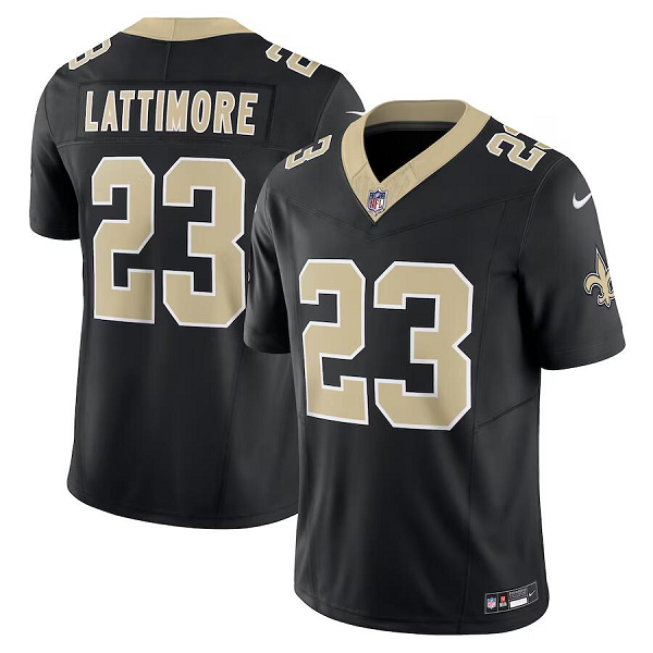 Men's New Orleans Saints #23 Marshon Lattimore Nike Black Vapor F.U.S.E. Limited NFL Jersey