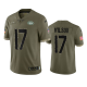 New York Jets Garrett Wilson #17 Olive 2022 Salute To Service Limited Jersey