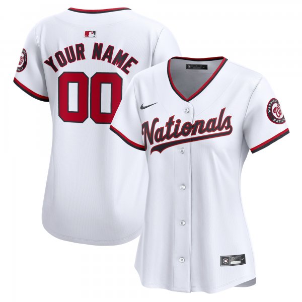 Women's Washington Nationals Nike White Home Limited Custom Jersey