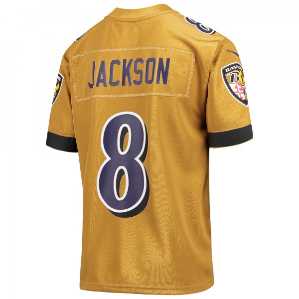 Youth Baltimore Ravens Lamar Jackson Nike Gold Inverted Game Jersey