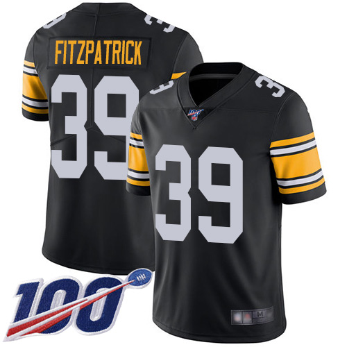 Pittsburgh Steelers #39 Minkah Fitzpatrick Black Alternate Youth Stitched NFL 100th Season Vapor Limited Jersey