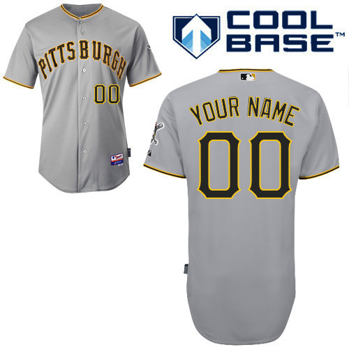 Pittsburgh Pirates Grey Men's Customized Cool Base MLB Jersey