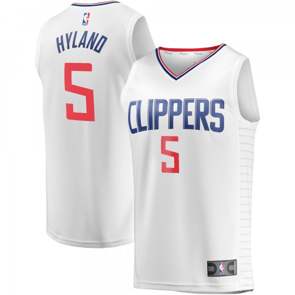 Men's LA Clippers Bones Hyland Fanatics White Fast Break Player Jersey - Association Edition