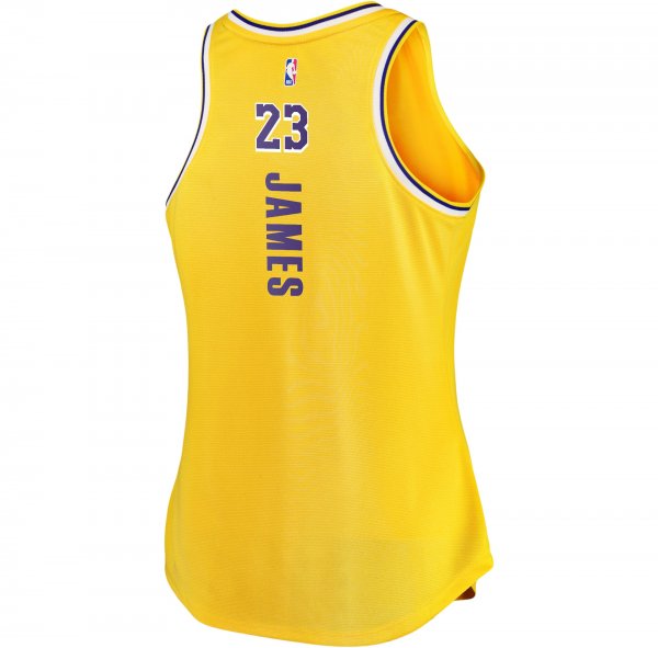 Women's Los Angeles Lakers LeBron James Fanatics Gold Fast Break Tank Jersey