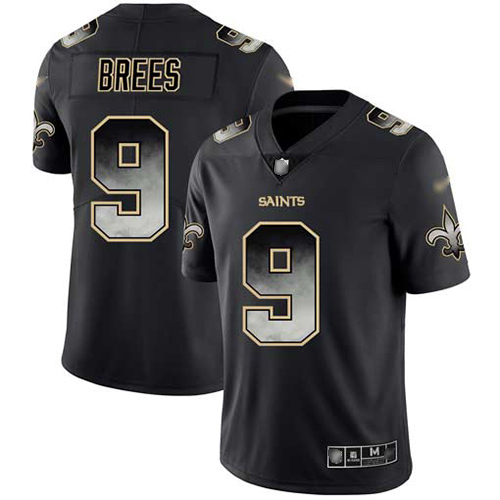 New Orleans Saints #9 Drew Brees Black Men's Stitched NFL Vapor Untouchable Limited Smoke Fashion Jersey