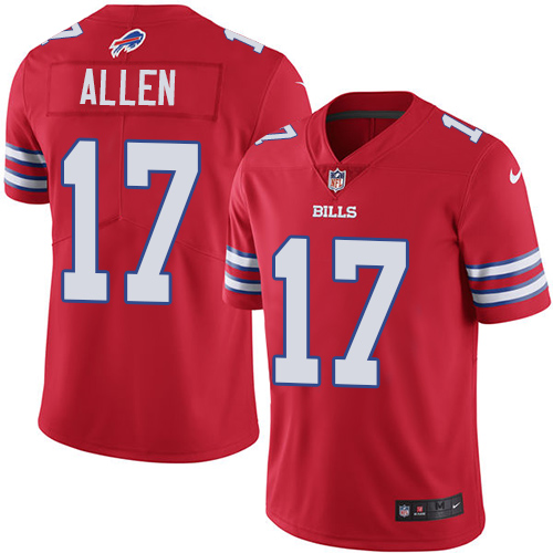 Nike Buffalo Bills #17 Josh Allen Red Youth Stitched NFL Limited Rush Jersey