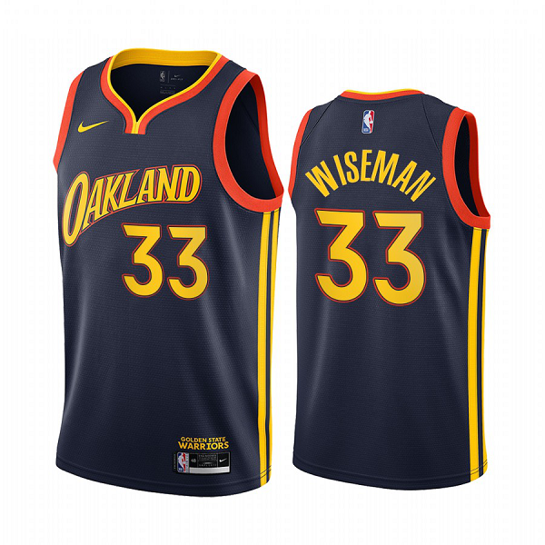 Nike Warriors #33 James Wiseman Navy NBA Swingman 2020-21 City Edition Jersey