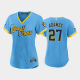 Women's Milwaukee Brewers 2022 City Connect #27 Willy Adames Powder Blue MLB Jersey