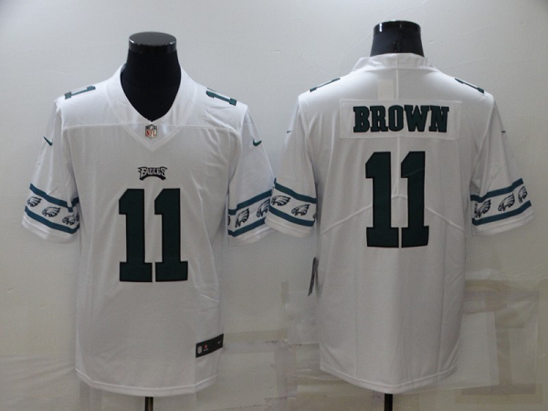 Men's Nike Philadelphia Eagles #11 A.J. Brown White Stitched NFL Jersey