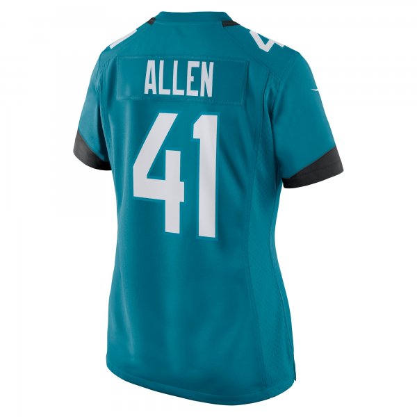 Women's Jacksonville Jaguars Josh Allen Nike Teal Nike Game Jersey