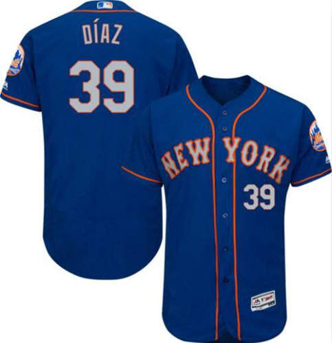 Men's New York Mets #39 Edwin Diaz Majestic Flex Base Alternate Road Royal On-Field Jersey