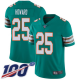 Men's Miami Dolphins #25 Xavien Howard Aqua Green Alternate Stitched NFL 100th Season Vapor Limited Jersey