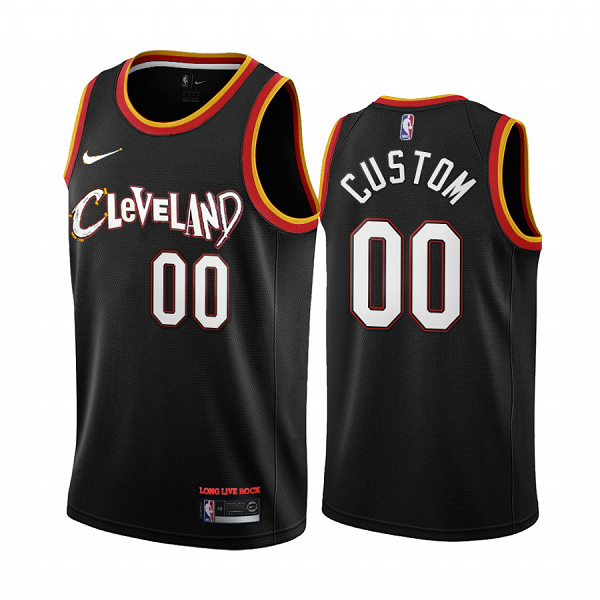 Men's Nike Cavaliers Custom Personalized Swingman Black NBA 2020-21 City Edition Jersey