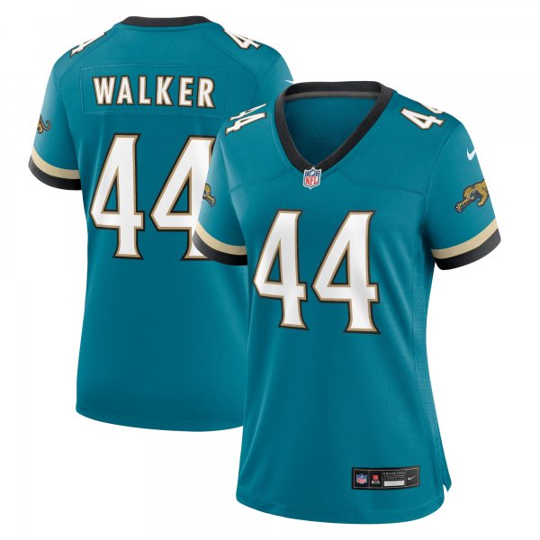 Women's Jacksonville Jaguars #44 Travon Walker Nike Teal Prowler Throwback Limited Jersey