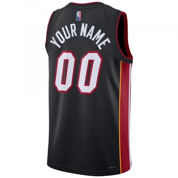 Men's Miami Heat Nike Black 2021/22 Diamond Swingman Custom Jersey - Icon Edition