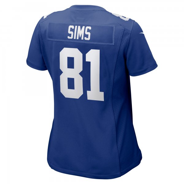 Women's New York Giants Cam Sims Nike  Royal Team Game Jersey