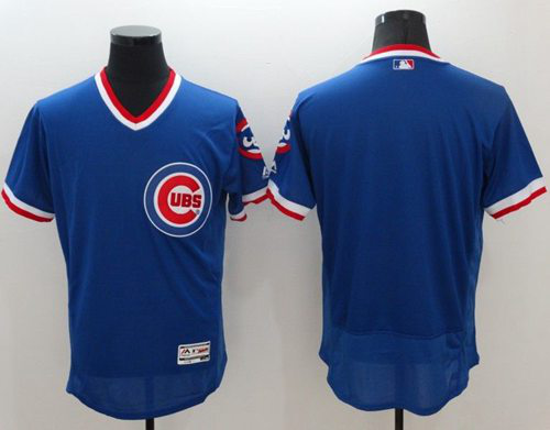 Chicago Cubs Blank Blue Flexbase Collection Cooperstown Stitched MLB Jersey