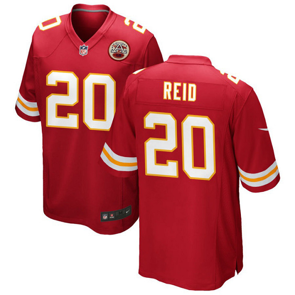 Men's Kansas City Chiefs #20 JUSTIN REID Red Game Jersey