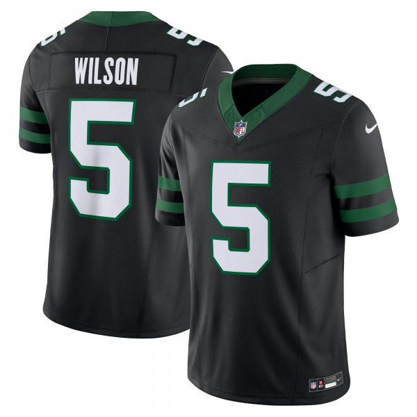 Men's New York Jets #5 Garrett Wilson Nike Legacy Black Alternate Vapor F.U.S.E. Limited Jersey