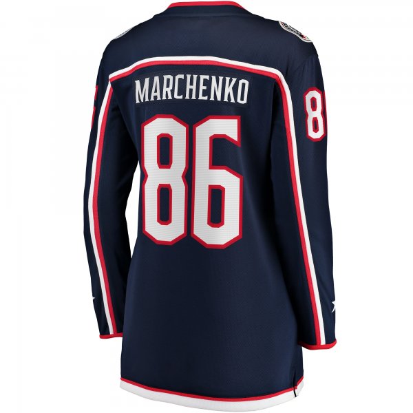 Women's Columbus Blue Jackets Kirill Marchenko Fanatics Navy Home Breakaway Player Jersey