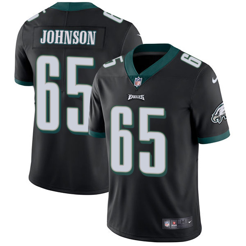 Nike Philadelphia Eagles #65 Lane Johnson Black Alternate Men's Stitched NFL Vapor Untouchable Limited Jersey