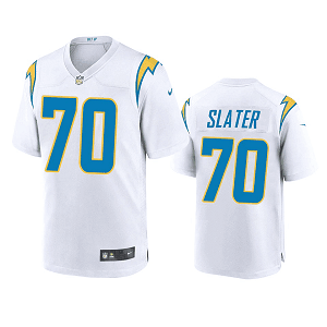 Men's Los Angeles Chargers #70 Rashawn Slater White 2021 NFL Draft Game Jersey