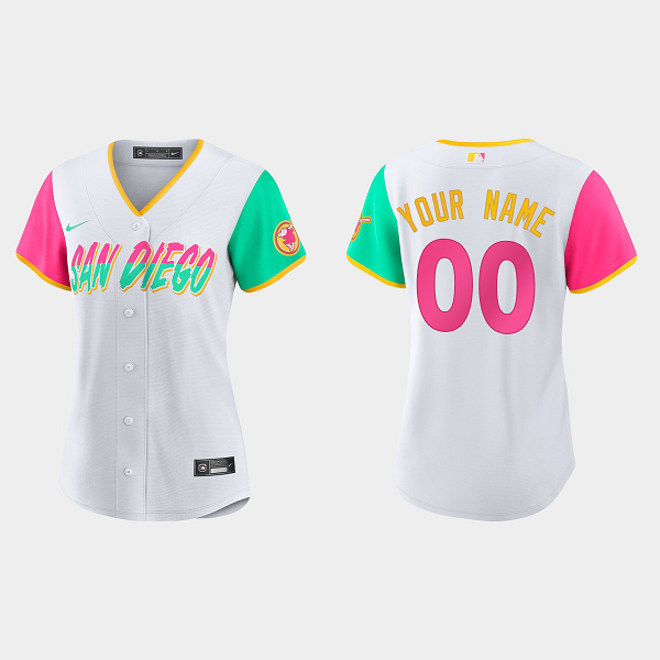 Women's San Diego Padres Custom White 2022 City Connect MLB Jersey