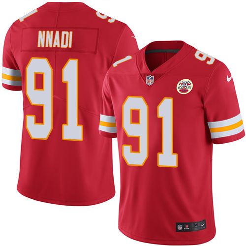 Nike Kansas City Chiefss #91 Derrick Nnadi Red Team Color Men's Stitched NFL Vapor Untouchable Limited Jersey