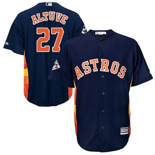 Houston Astros #27 Jose Altuve Navy Blue Cool Base 2017 World Series Bound Stitched Youth MLB Jersey