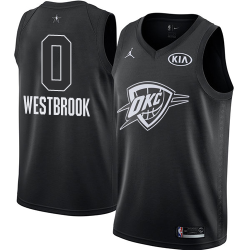 Men's Jordan Brand Oklahoma City Thunder #0 Russell Westbrook Black Swingman 2018 All-Star Game NBA Jersey