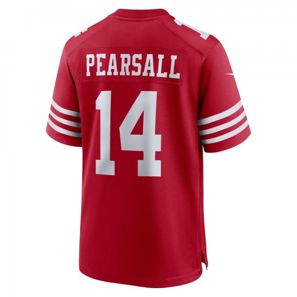 Men's San Francisco 49ers Ricky Pearsall Nike Scarlet 2024 NFL Draft First Round Pick Player Game Jersey