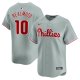 Men's Philadelphia Phillies #10 J.T. Realmuto Nike Gray Away Limited Player Jersey