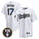 Men's Los Angeles Dodgers #17 Shohei Ohtani Cool Base Nike Gold Trim White Jersey