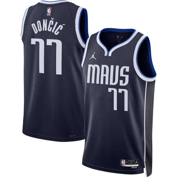 Unisex Dallas Mavericks Luka DonÃÂiÃÂ Jordan Brand Navy Swingman Jersey - Statement Edition