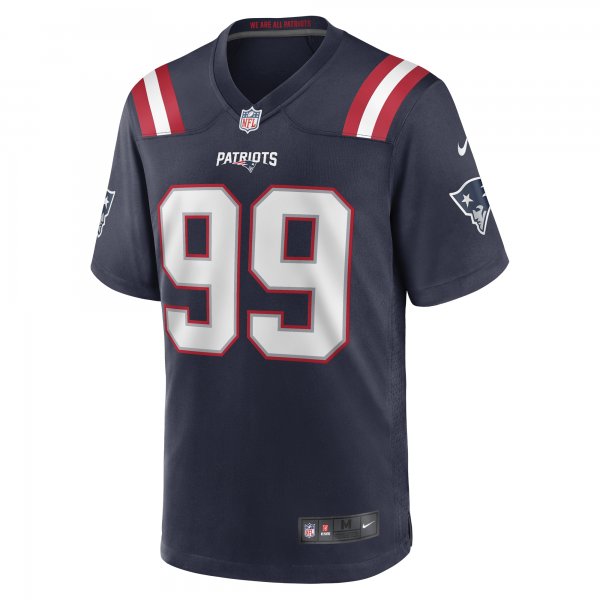 Men's New England Patriots Keion White Nike Navy 2023 NFL Draft Pick Game Jersey