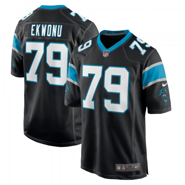 Men's Carolina Panthers Ikem Ekwonu Nike Black Player Game Jersey