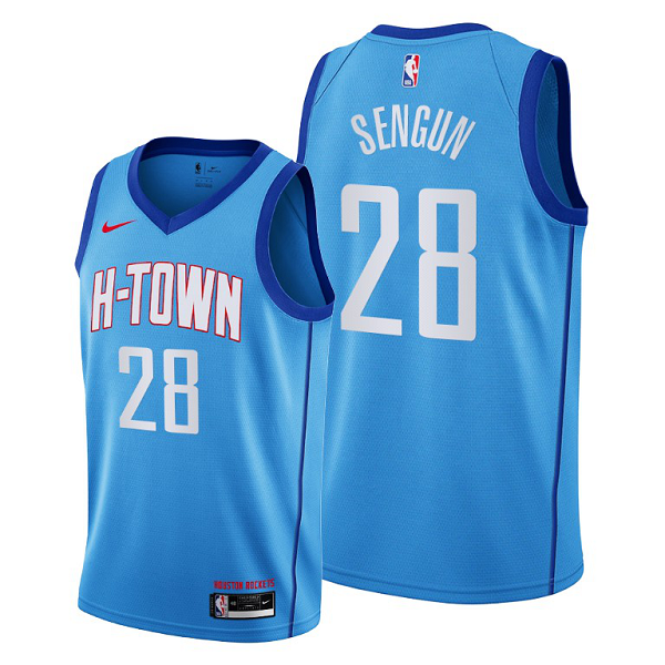 Men's Houston Rockets #28 Alperen Sengun Blue 2021 NBA Draft City Edition Jersey