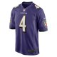 Men's Baltimore Ravens Zay Flowers Nike Purple 2023 NFL Draft First Round Pick Game Jersey