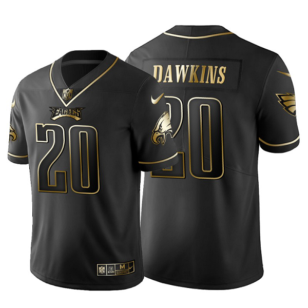 Philadelphia Eagles Brian Dawkins #20 Black Golden Edition Jersey Vapor Untouchable Limited